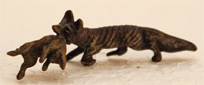 Wiener Jugendstil Miniatur Bronze Fuchs Hase