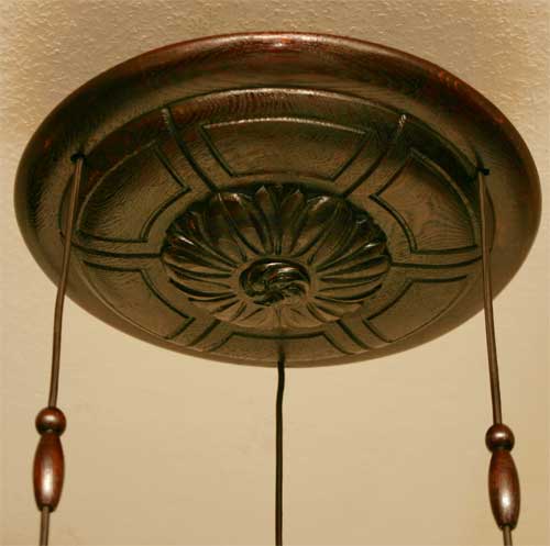 Art Deco Holz Deckenlampe