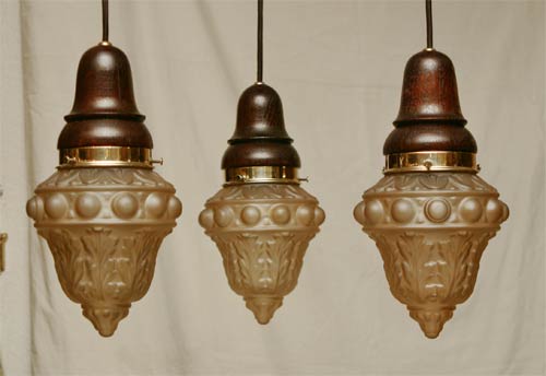 Art Deco Holz Deckenlampe