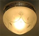 Jugendstil Art Deco Deckenlampe vernickelt Messinglampe