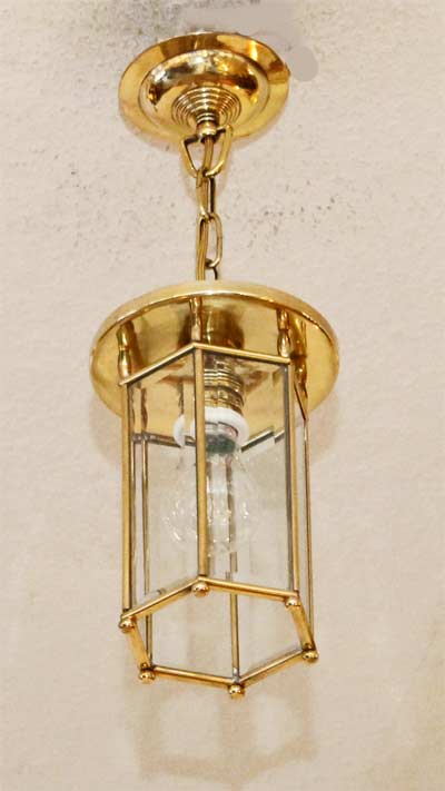 Jugendstil Art Deco Laterne  Messing Lampe