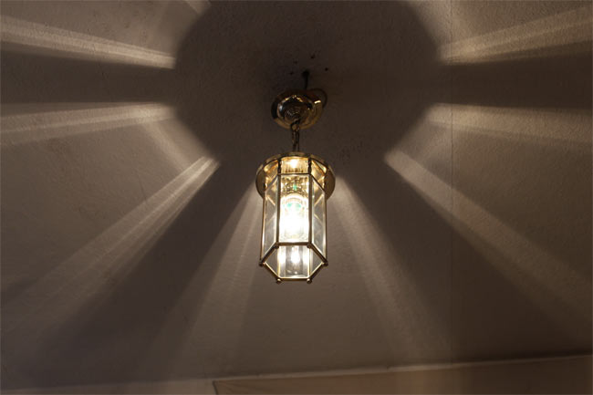 Jugendstil Art Deco Laterne  Messing Lampe