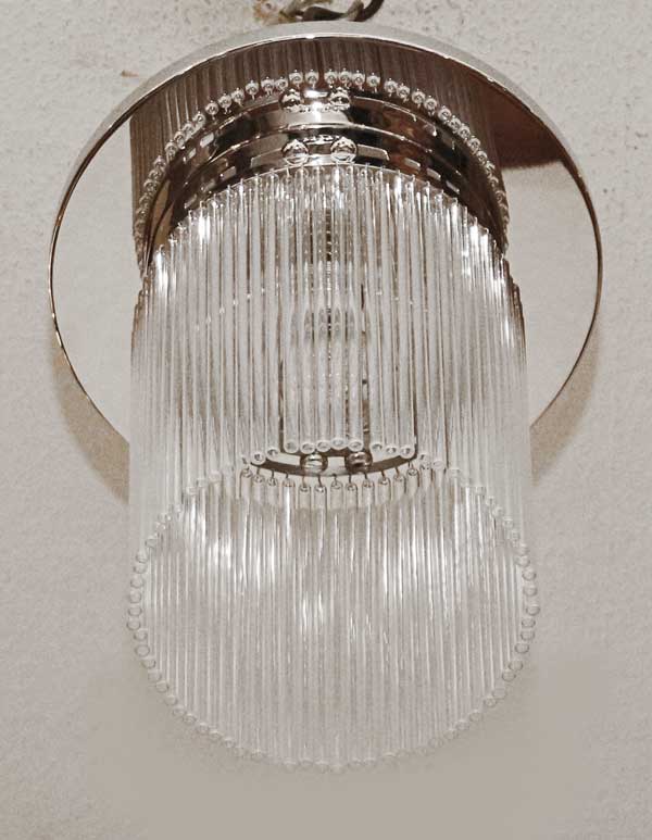 Art Deco Deckenlampe vernickelte Jugendstil Lampe
