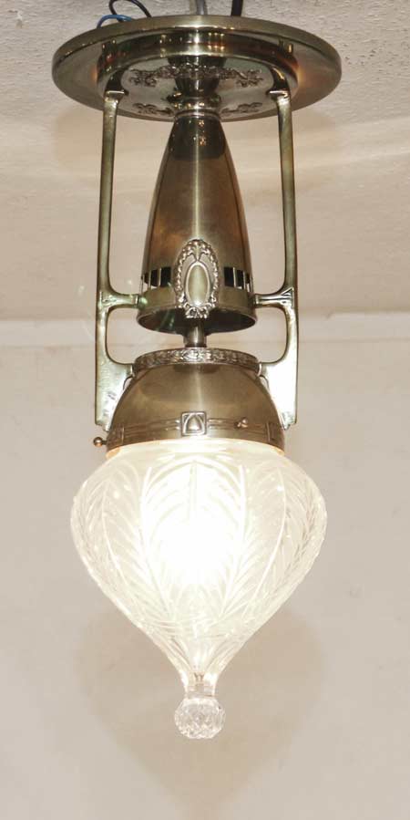 Jugendstil Deckenlampe Messing Lampe