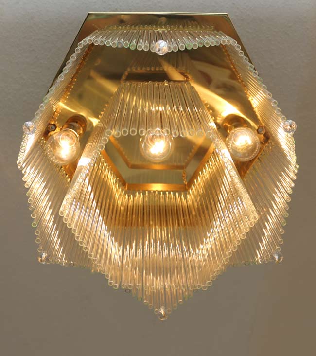 Jugendstil Deckenlampe Messing Lampe Reproduktion
