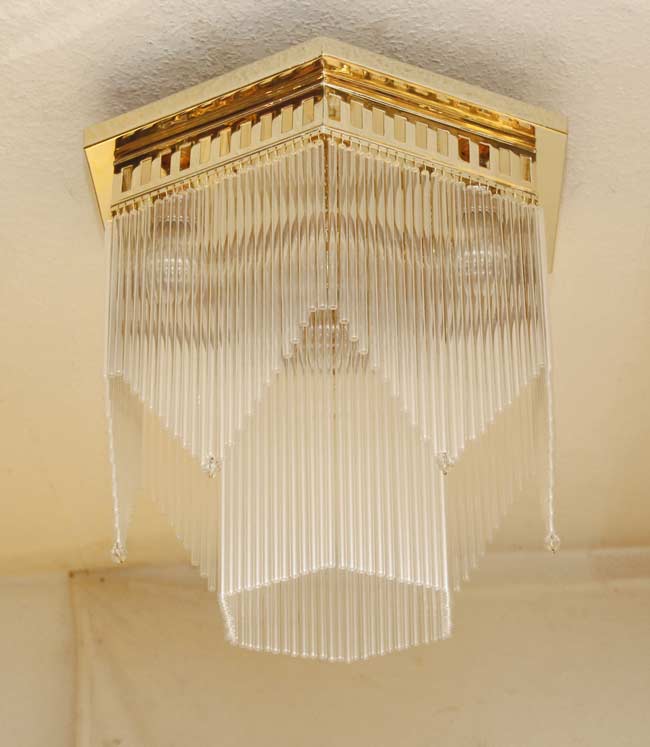 Jugendstil Art Deco Deckenlampe Messing Lampe