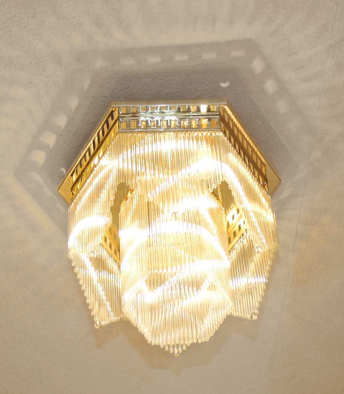 Jugendstil Art Deco Deckenlampe Messing Lampe