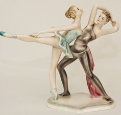 Keramos Wien Keramik Ballerinen Figurengruppe Dakon