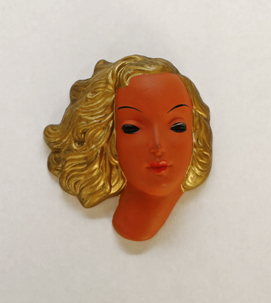 Miniatur Goldscheider Keramik Wandmaske Prischl