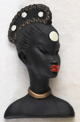 Afrikanerin Keramik Wandbueste