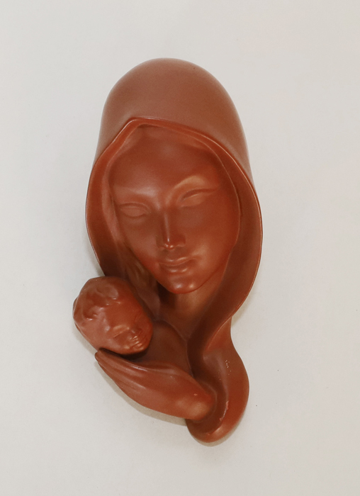 Gmundner Keramik Wandmaske Mutter Kind