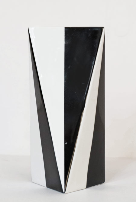 Porzellan Design Vase Blumenvase schwarz weiss