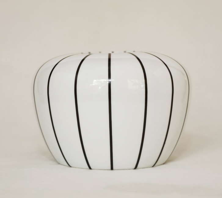 Design Porzellan Vase Jugendstil schwarz weiss