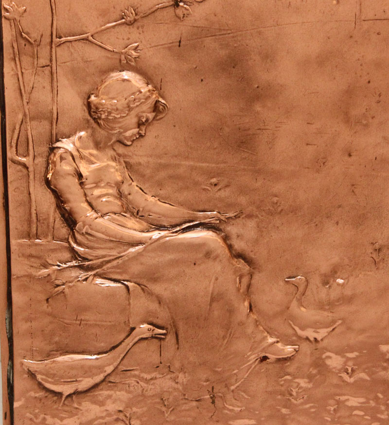 Gaenseliesel Kupferbild Reliefplatte Gaenseliesl