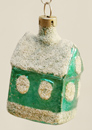 Alter nostalgischer Glas Christbaumschmuck Haus Christbaumbehang