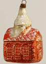 Alter nostalgischer Glas Christbaumschmuck Haus Christbaumbehang