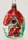 Alter nostalgischer Glas Christbaumschmuck Haus Christbaumbehang