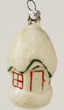 Alter nostalgischer Glas Christbaumschmuck Haus
