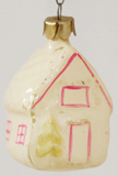 Alter nostalgischer Glas Christbaumschmuck Haus