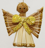 Christbaumbehhang Engel Stroh Holz