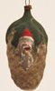 Nostalgischer antiker Glas Christbaumschmuck Christbaumbehang Tannenzapfen Weihnachtsmann