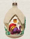 Alter nostalgischer Glas Christbaumschmuck Haus Christbaumbehang