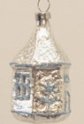 Alter nostalgischer Glas Christbaumschmuck Haus Christbaumbehang