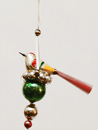Nostalgischer Gablonzer Christbaumbehang Vogel Glaskugeln Christbaumschmuck