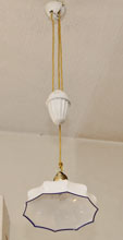 Jugendstil Luster Lampe Billardluster Messing vernickelt