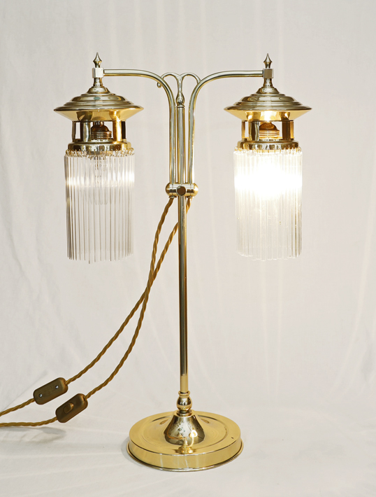 Jugendstil Lampe Messing