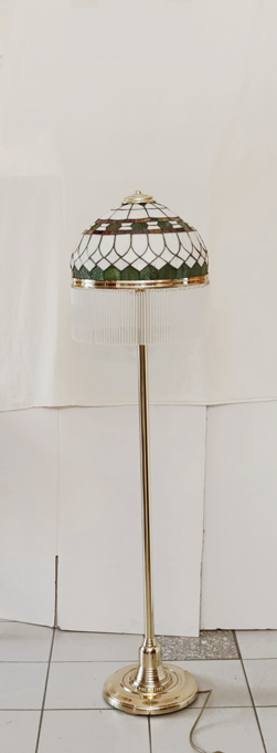 Tiffany Bodenstehlampe Messing Lampe Jugendstil