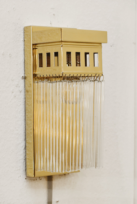 Art Deco Wandlampe Reproduktion Jugendstil Messing Lampe